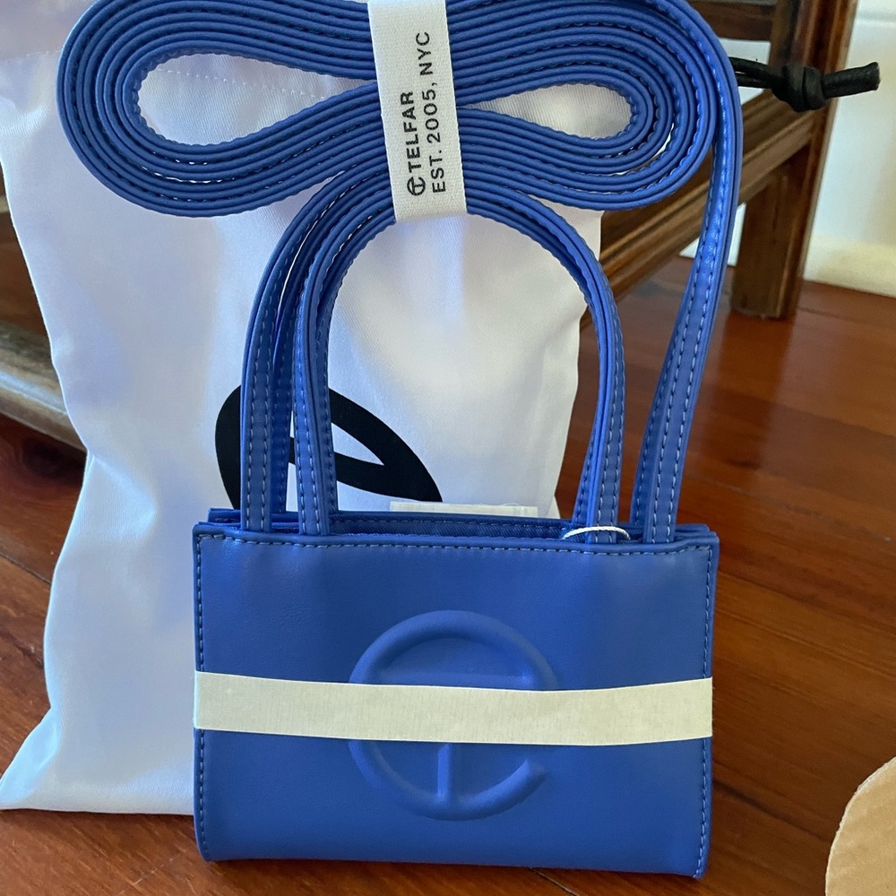 Brand New Telfar Small Shopper in Blue “Painters Tape”
